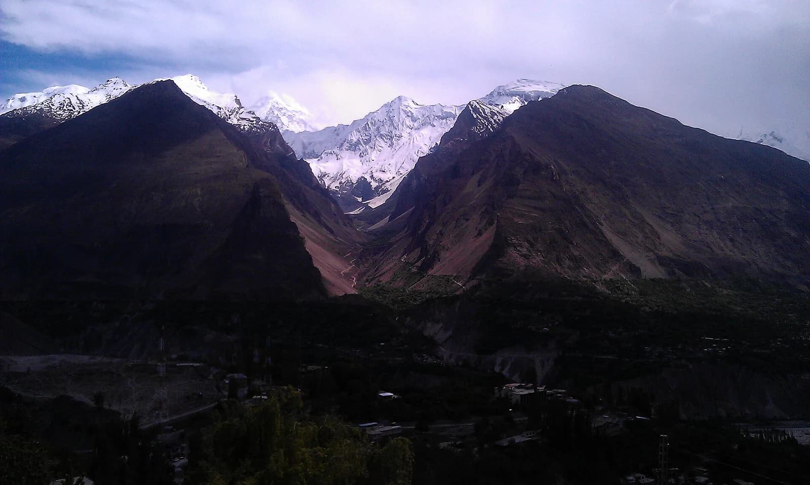 Mountain landscape of the Hindu Kush Himalayan region in northern Pakistan with pastoral communities